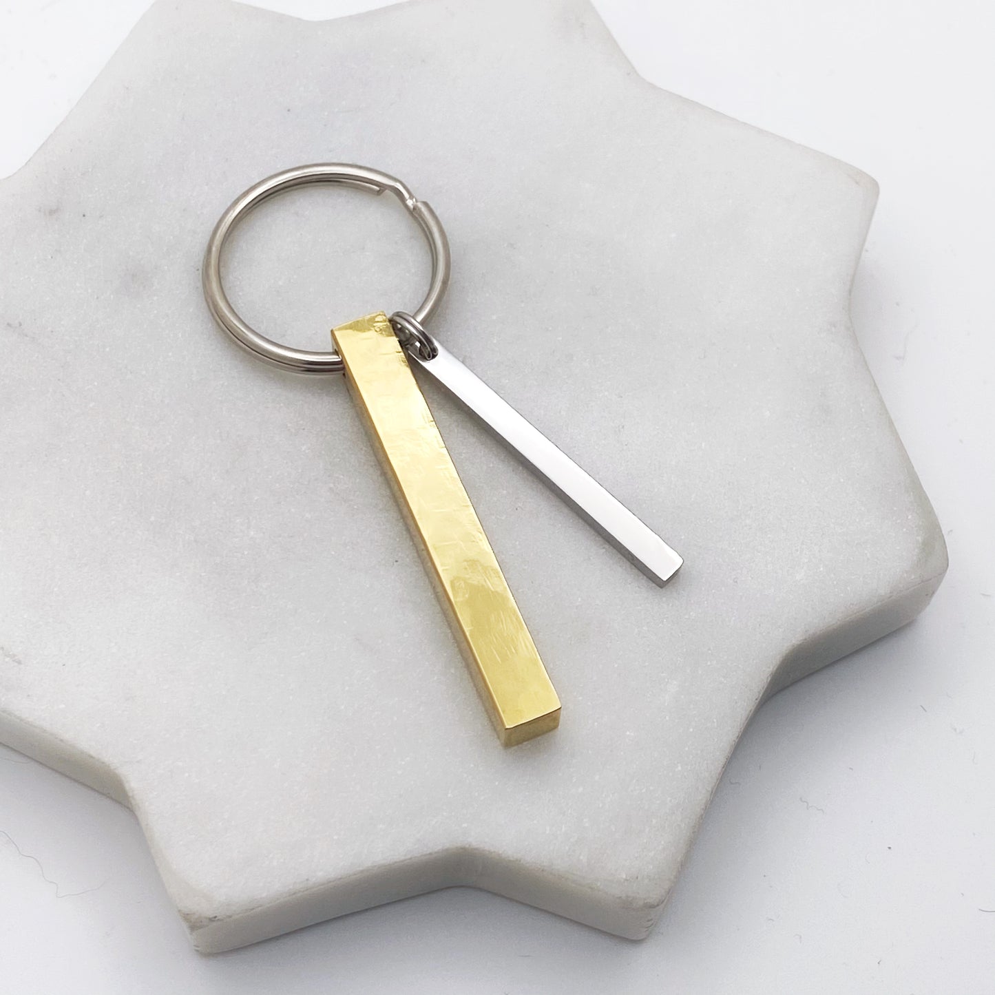 Thick and Thin, Hand Made Stainless Steel Keychain Keychains callistafaye   