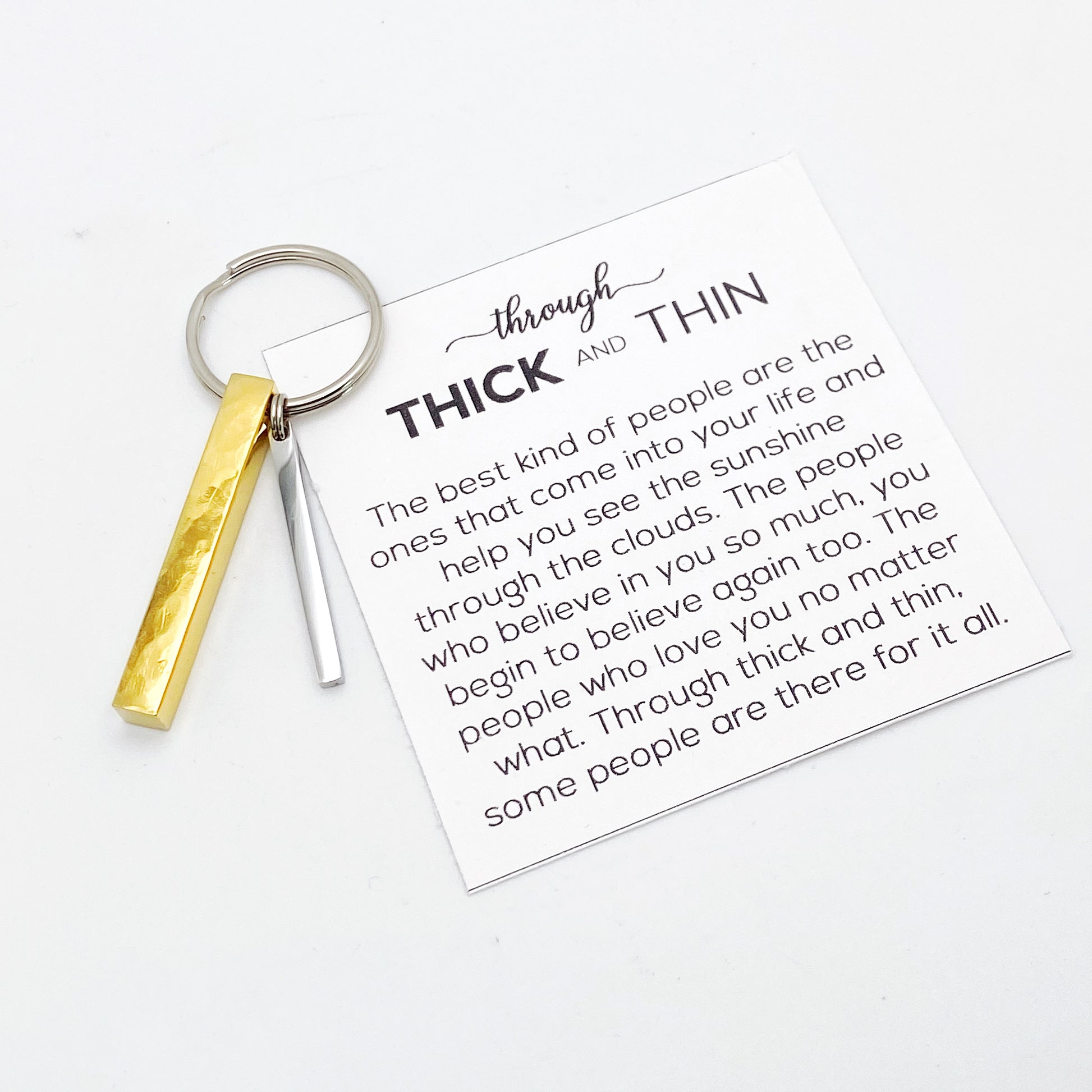 Thick and Thin, Hand Made Stainless Steel Keychain Keychains callistafaye