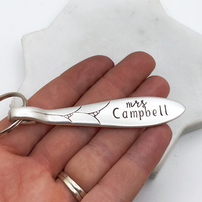 CUSTOM Spoon Handle Keychain, Teacher Gift Keychains callistafaye