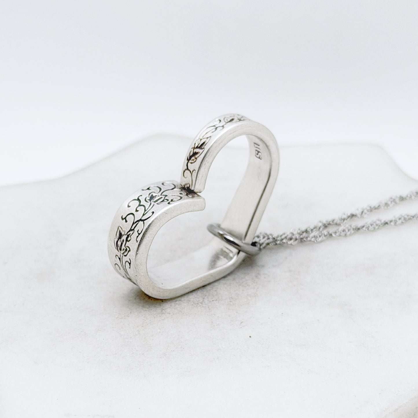 Silver Lace 1968, RARE Small Floating Heart, Vintage Spoon Jewelry Hearts callistafaye