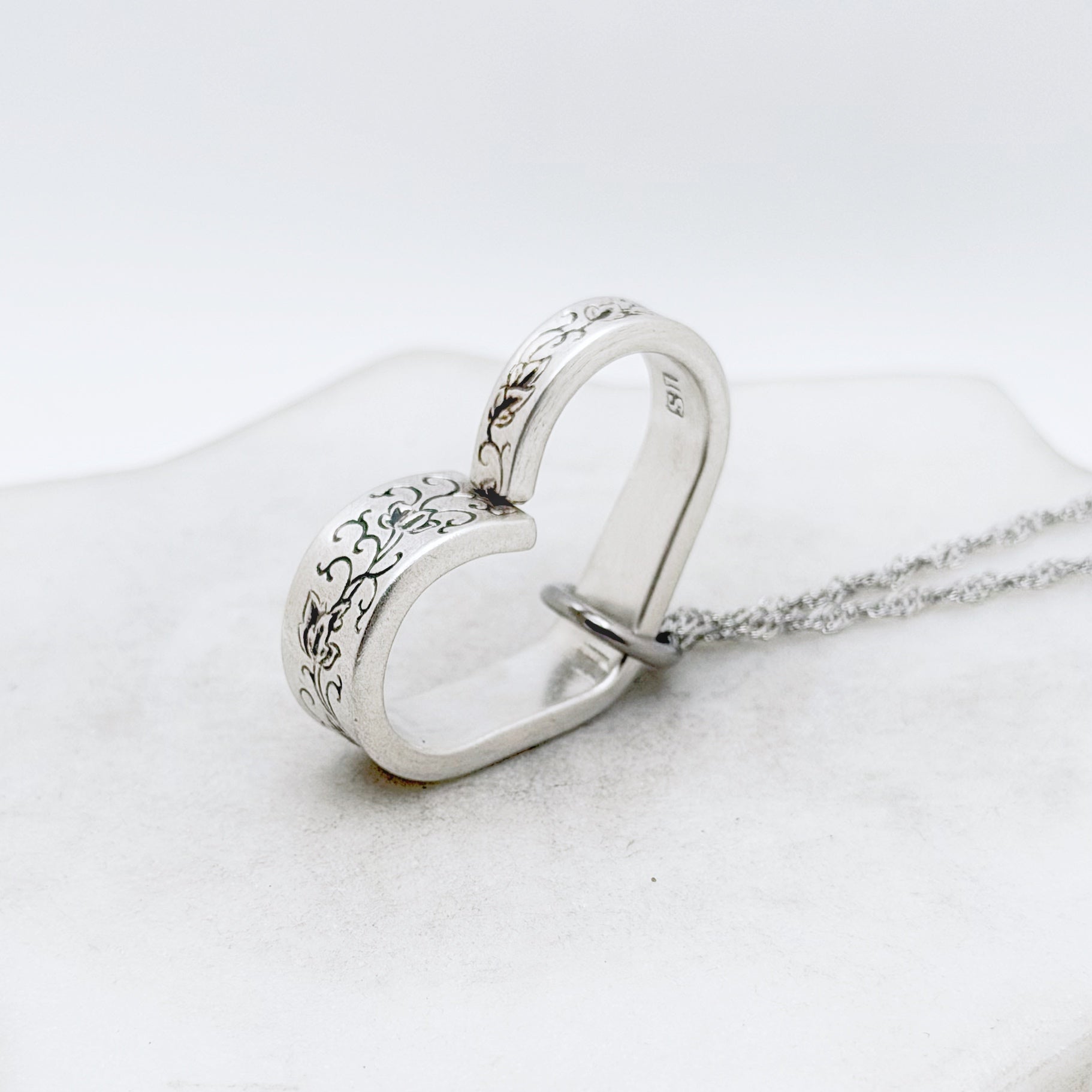 Silver Lace 1968, RARE Small Floating Heart, Vintage Spoon Jewelry Hearts callistafaye