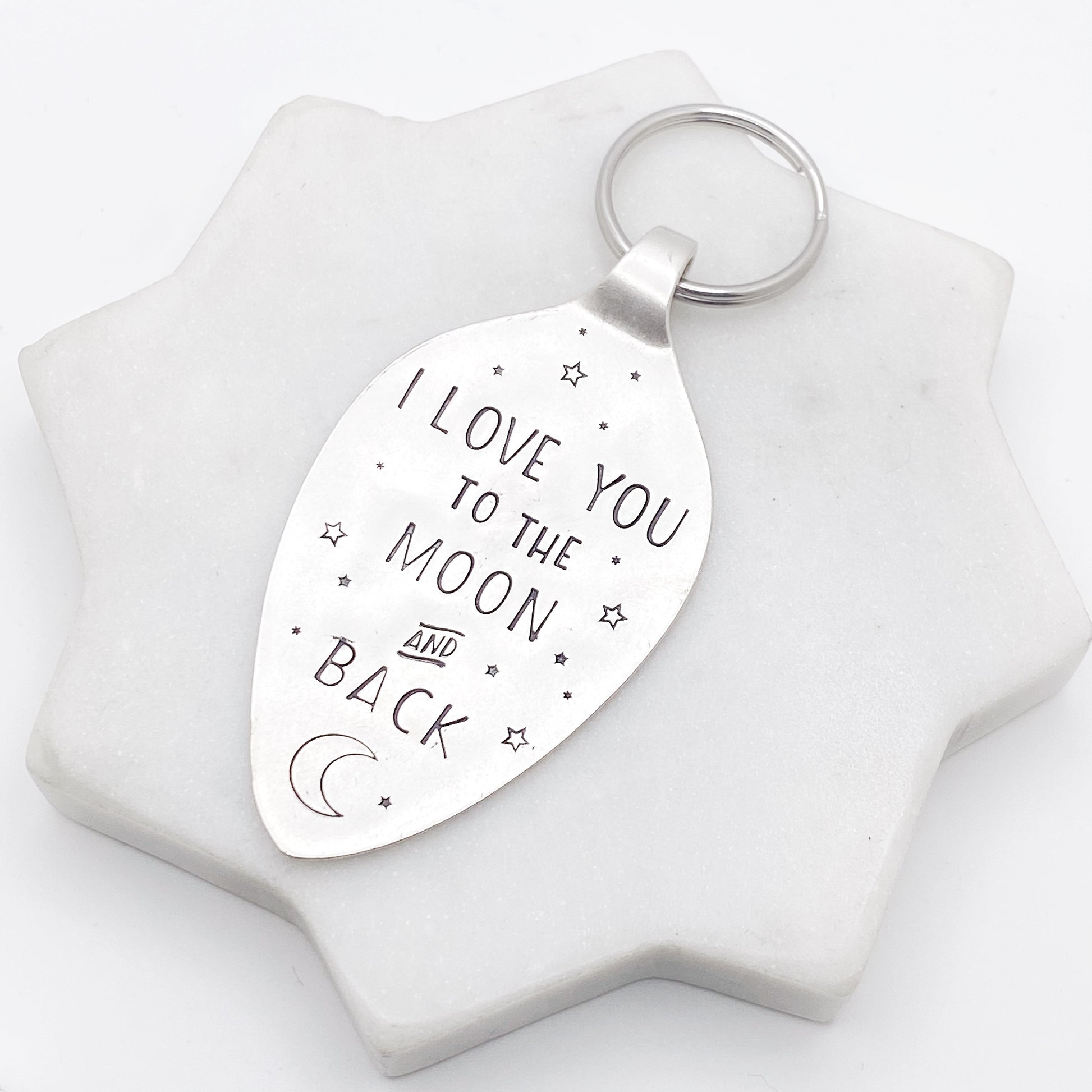 I Love You…, Hand Stamped Vintage Spoon Keychain Keychains callistafaye   