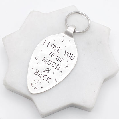 I Love You…, Hand Stamped Vintage Spoon Keychain Keychains callistafaye   