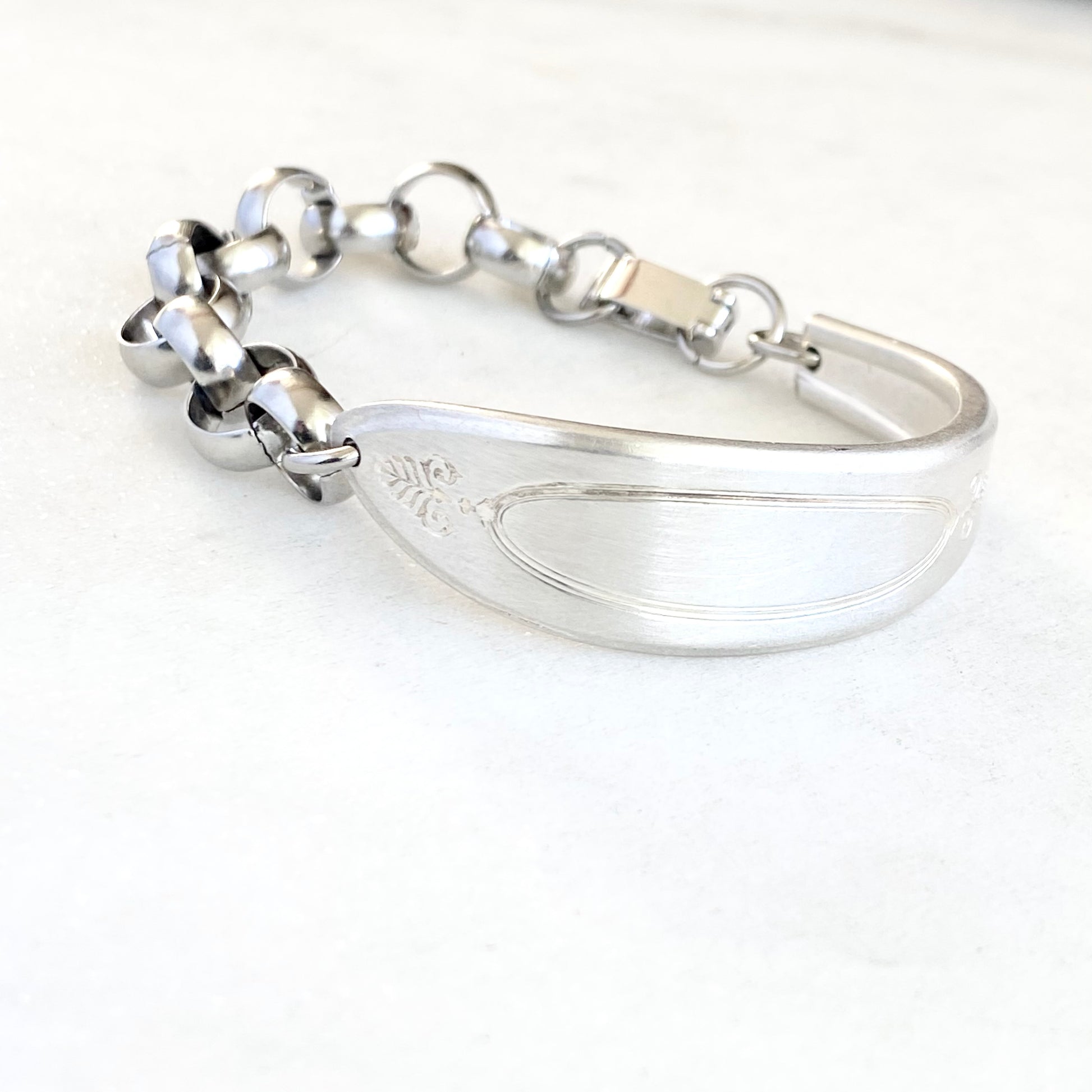 Adam 1917, Half Chain Bracelet, Vintage Spoon Handle, Antique Spoon Bracelet Bracelets callistafaye   