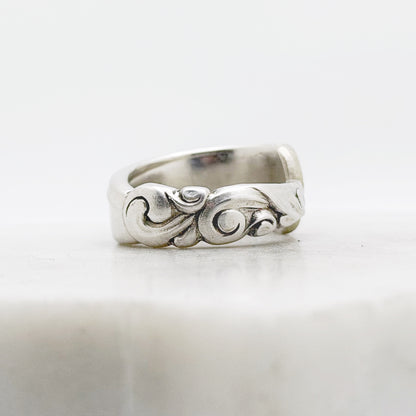 South Seas 1955, Custom Size Spoon Ring, Vintage Silverware Ring