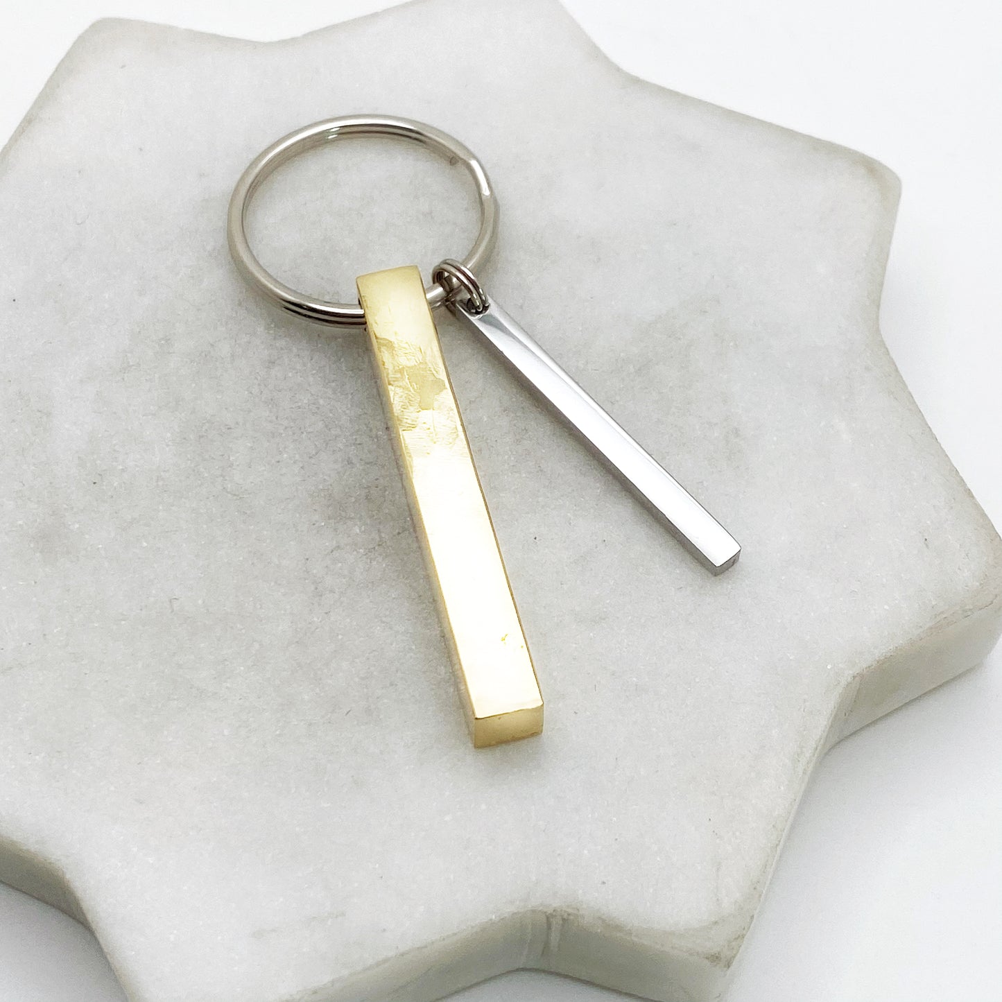 Thick and Thin, Hand Made Stainless Steel Keychain Keychains callistafaye