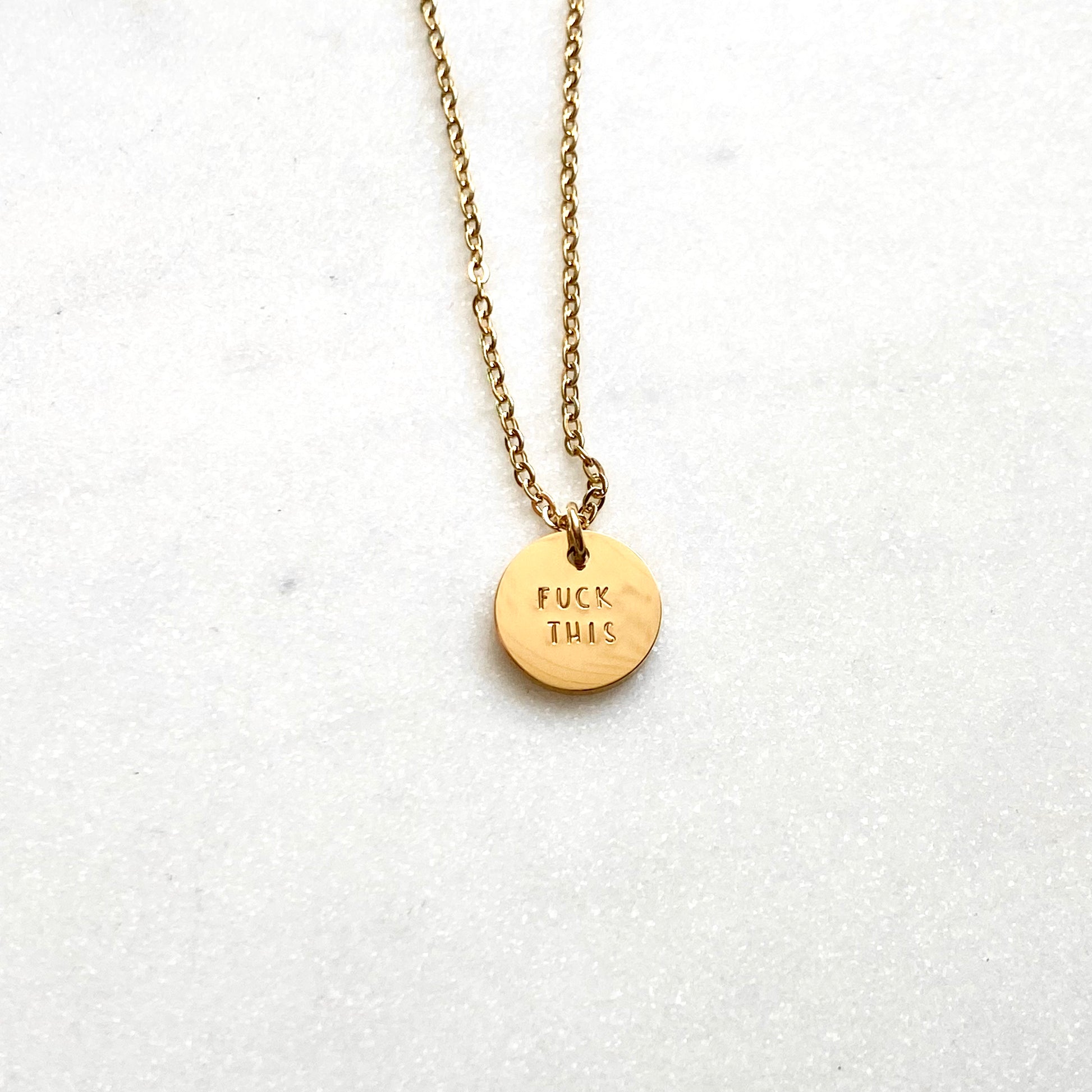 Fuck This / Fuck That, Reversible Hand Stamped Coin Necklace Necklaces callistafaye   