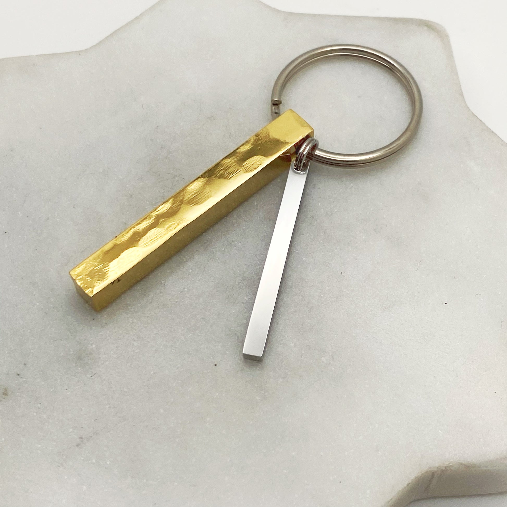 Thick and Thin, Hand Made Stainless Steel Keychain Keychains callistafaye   