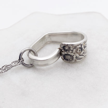 April 1950, RARE Small Floating Heart, Vintage Spoon Jewelry Hearts callistafaye