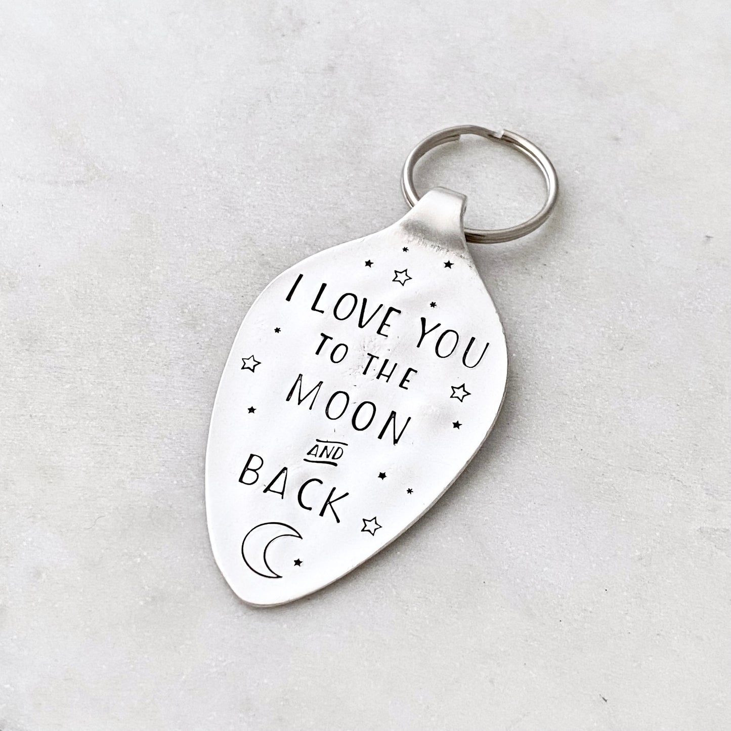 I Love You…, Hand Stamped Vintage Spoon Keychain Keychains callistafaye   