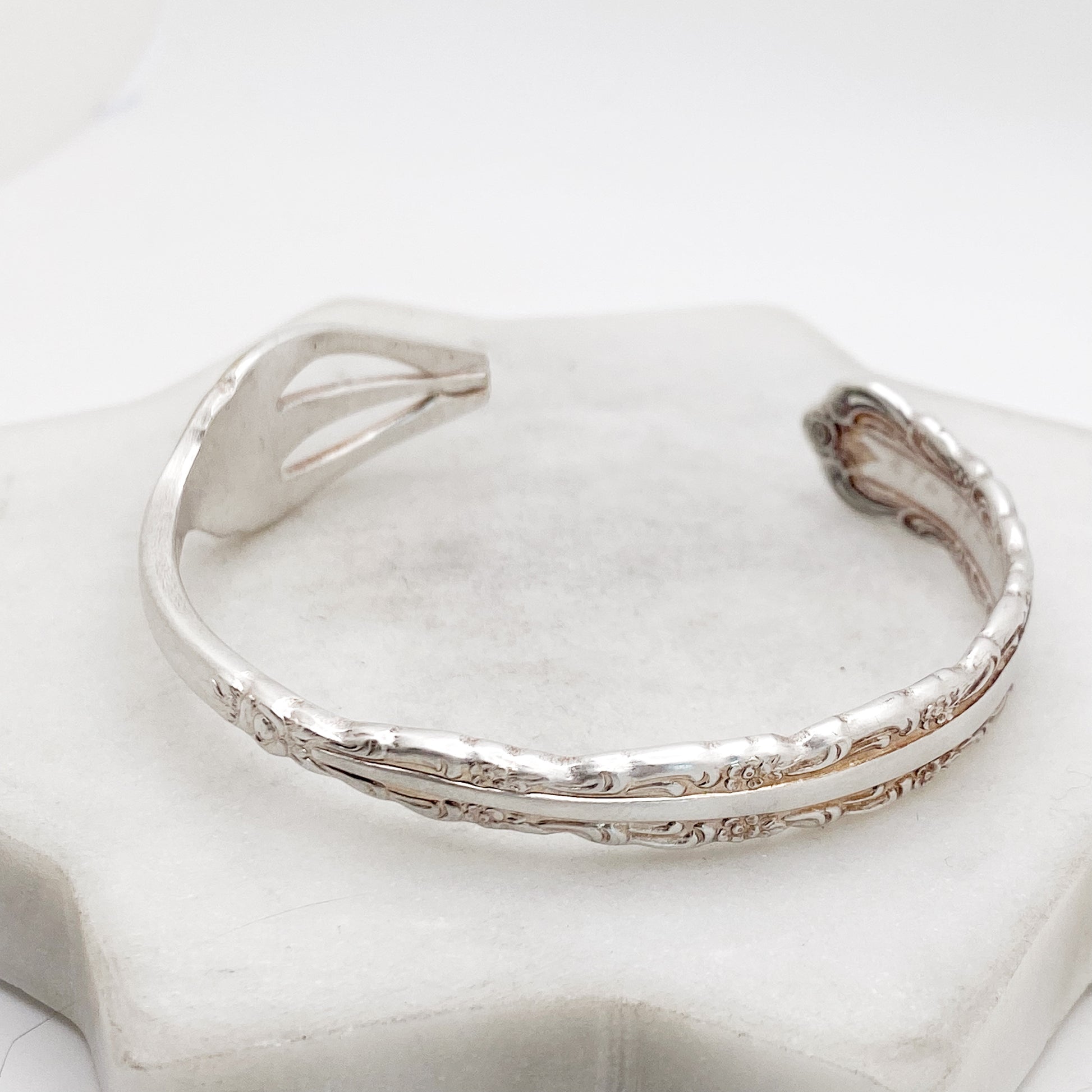 Bellfontaine 1973, RARE Cocktail Fork Cuff Bracelet, Hand Stamped Vintage Seafood Fork Bracelets callistafaye