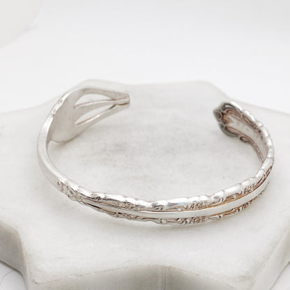 Bellfontaine 1973, RARE Cocktail Fork Cuff Bracelet, Hand Stamped Vintage Seafood Fork Bracelets callistafaye