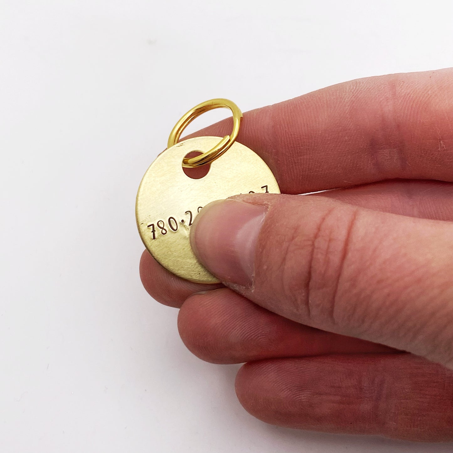 Custom Dog Tag, Personalized Cat ID, Hand Stamped Brass Pet Name Tag Keychain Keychains callistafaye