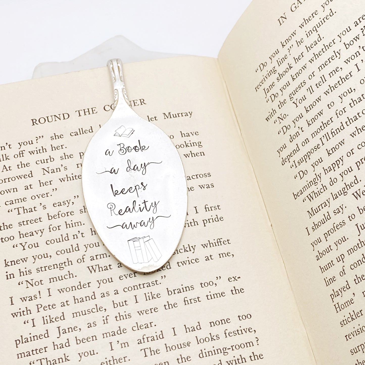 A Book a Day Keeps Reality Away, Vintage Spoon Bookmark Bookmarks callistafaye   