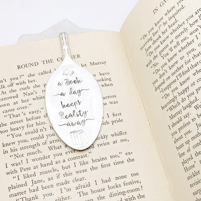 A Book a Day Keeps Reality Away, Vintage Spoon Bookmark Bookmarks callistafaye   