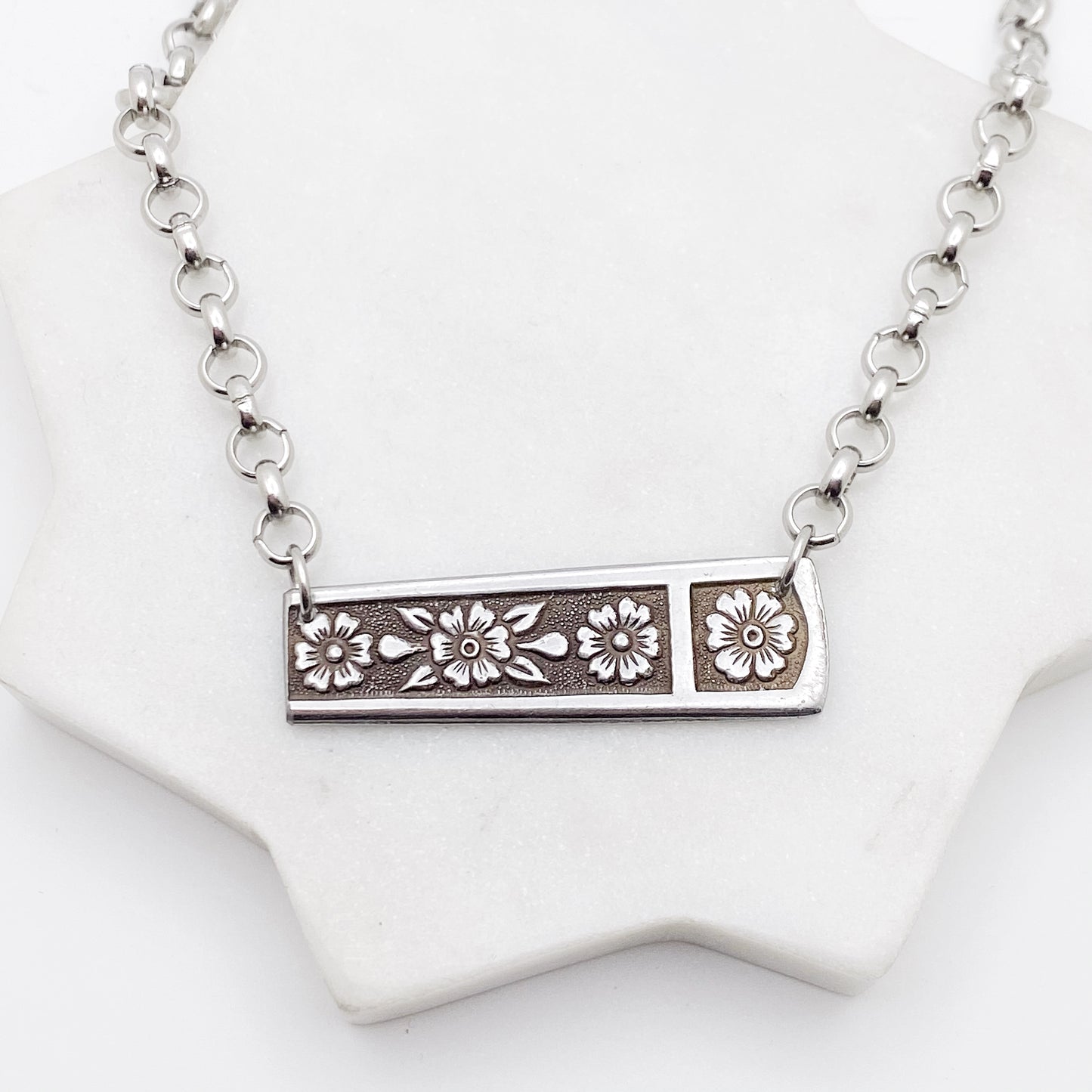 Serta, Spoon Handle Bar Necklace, Reclaimed Silverware Necklace, Vintage Spoon Necklace Necklaces callistafaye   
