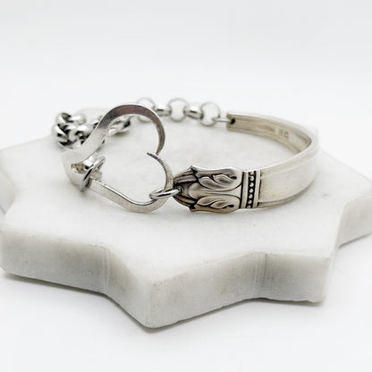 Danish Princess 1938, RARE Curly Fork Heart Bracelet, Vintage Spoon Handle, Vintage Fork Bracelet Bracelets callistafaye