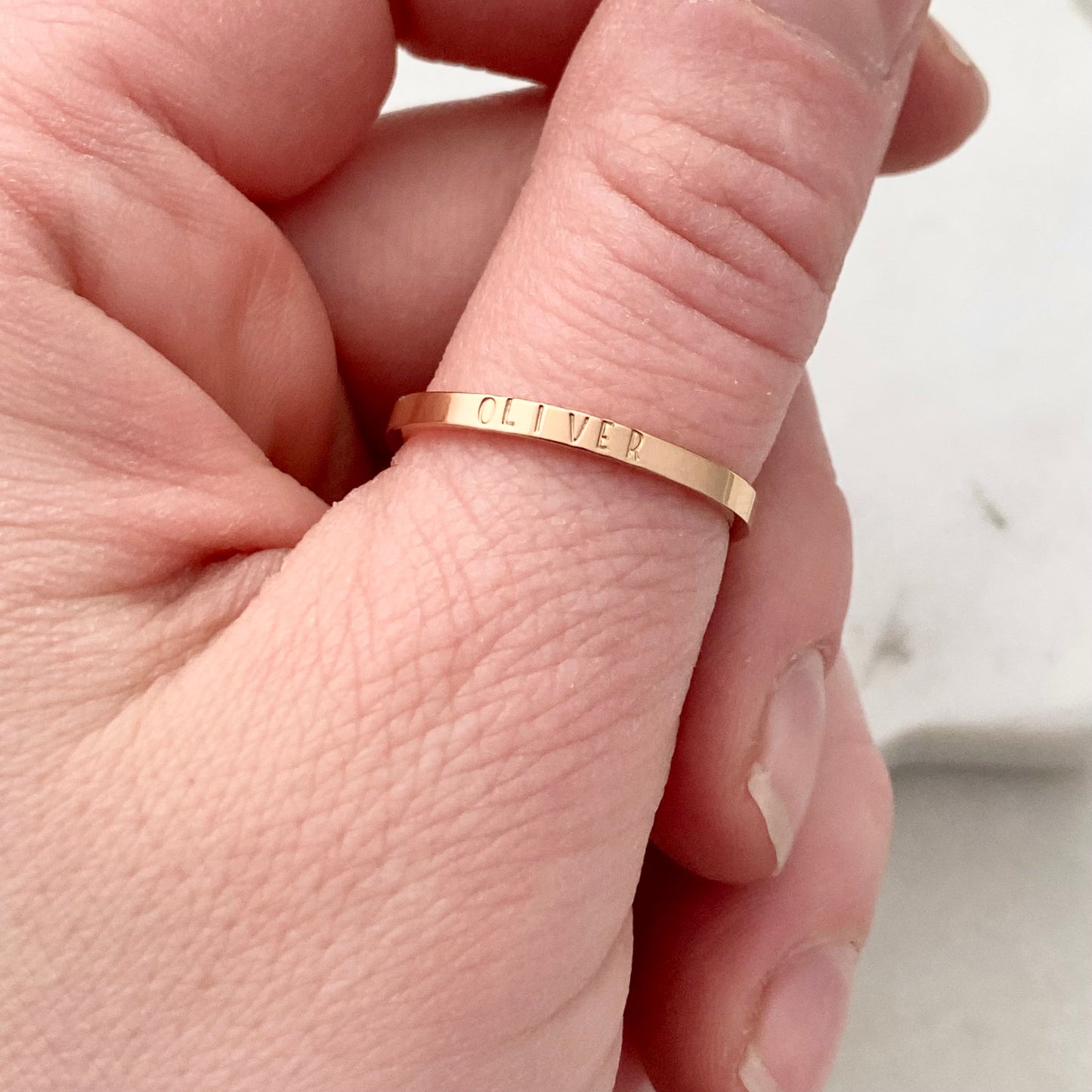 Oliver, Size 8, Rose Gold Mini Stacking Ring, Stainless Steel Jewelry, Minimalist Rings, Waterproof Jewelry, Dainty Ring, Stacking Ring Set Rings callistafaye   