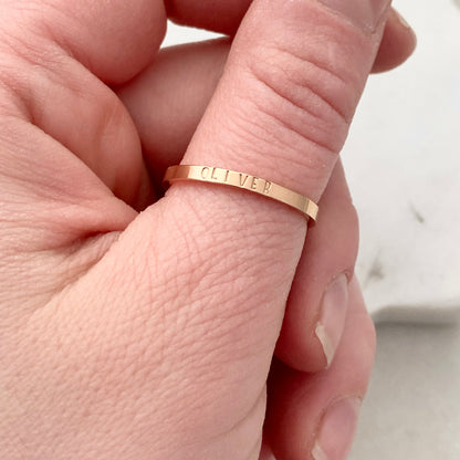 Oliver, Size 8, Rose Gold Mini Stacking Ring, Stainless Steel Jewelry, Minimalist Rings, Waterproof Jewelry, Dainty Ring, Stacking Ring Set Rings callistafaye   