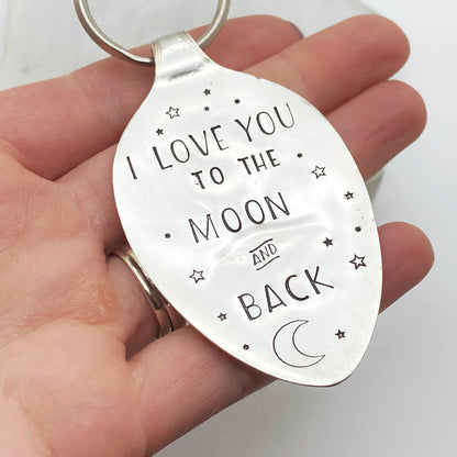 I Love You…, Hand Stamped Vintage Spoon Keychain Keychains callistafaye   