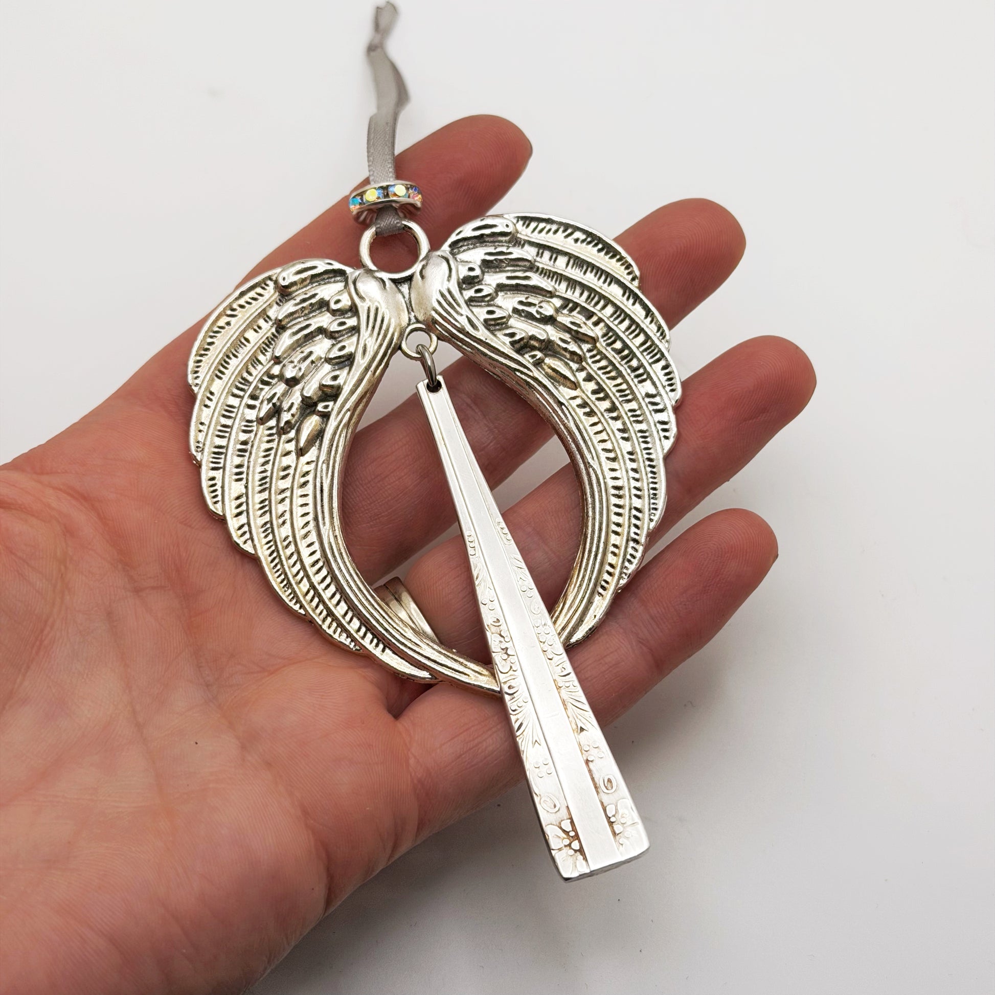 Large Angel Ornament, East 1962, Hand Stamped Vintage Spoon Ornament Ornaments callistafaye