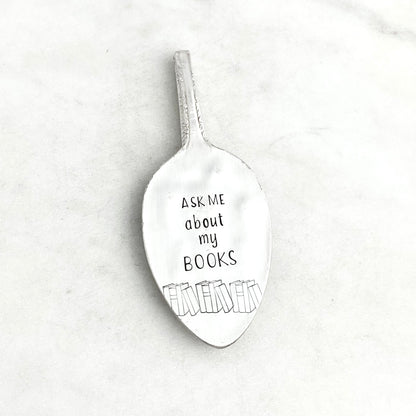 Ask Me About My Books, Vintage Spoon Bookmark Bookmarks callistafaye   