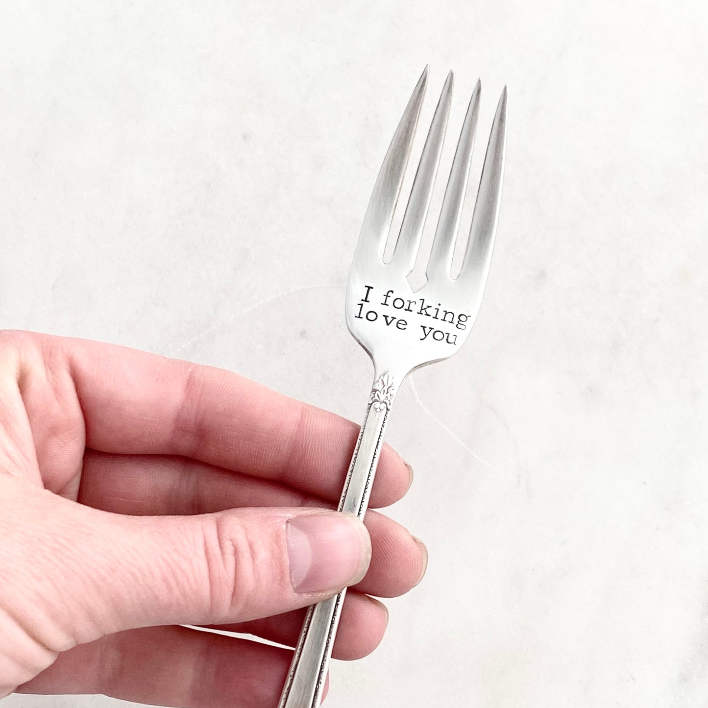 I Forking Love You, Hand Stamped Vintage Fork Forks callistafaye   