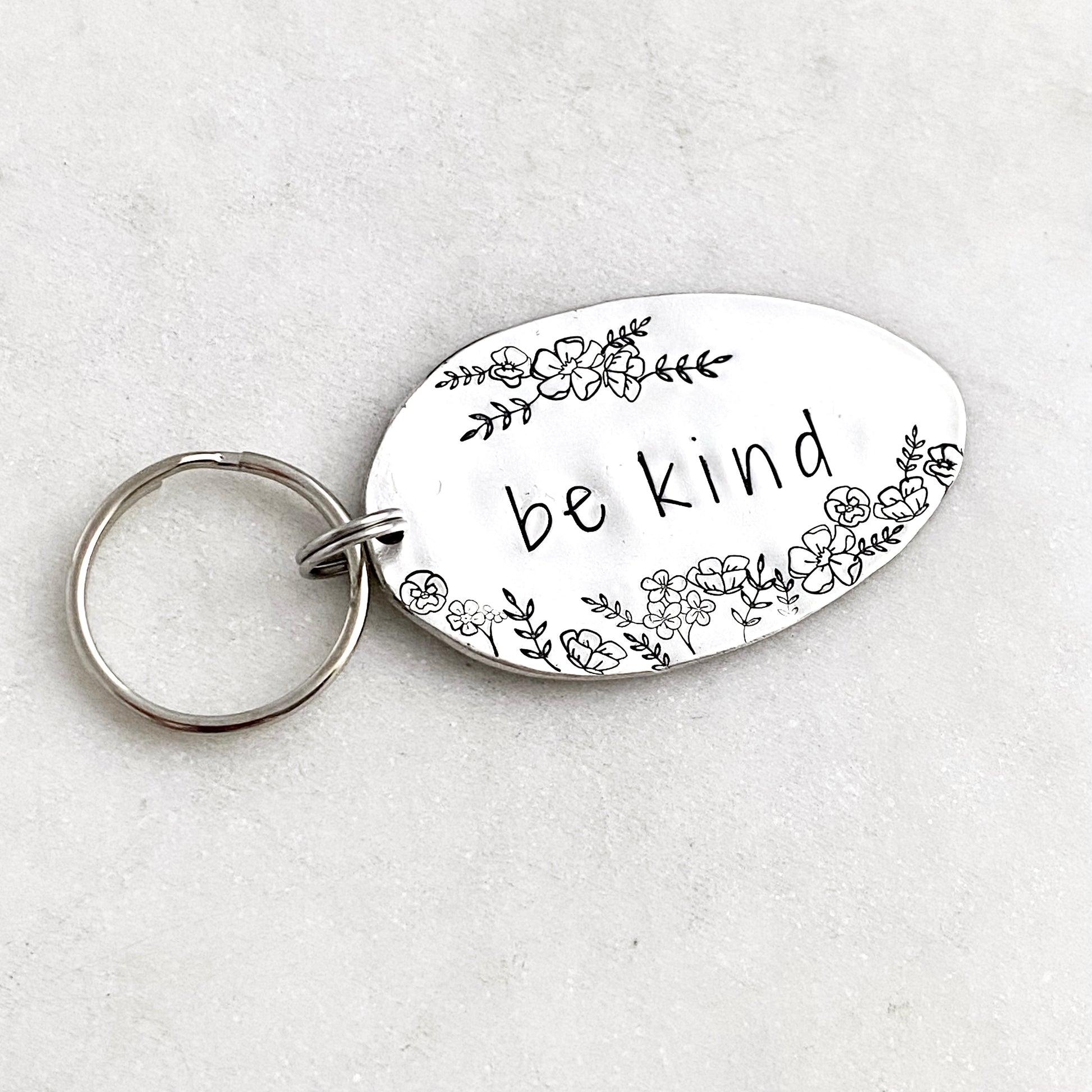 Be Kind, Hand Stamped Vintage Spoon Keychain Keychains callistafaye   