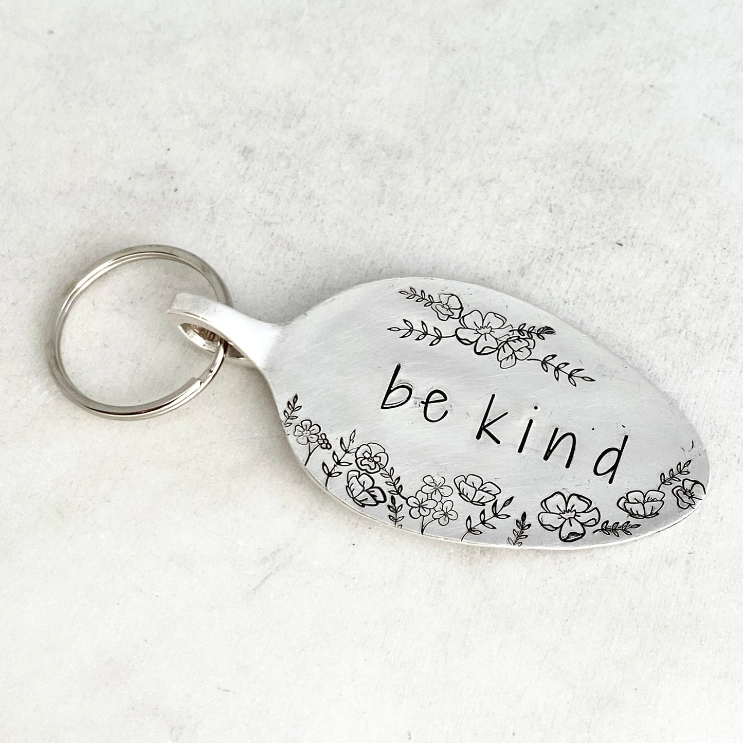 Be Kind, Hand Stamped Vintage Spoon Keychain Keychains callistafaye   