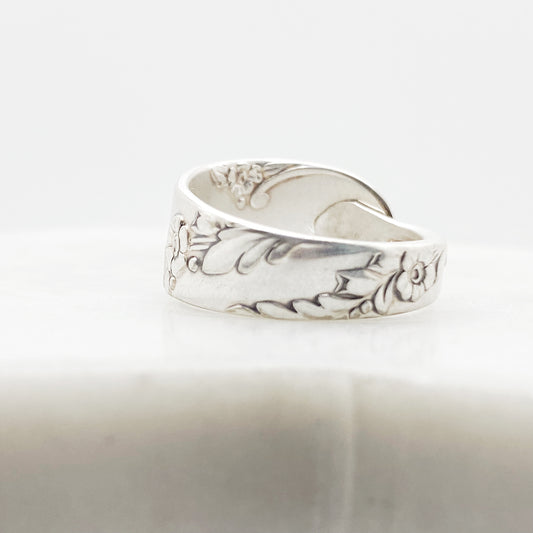 Bridal Wreath 1950, Custom Size Spoon Ring, Vintage Silverware Ring Rings callistafaye