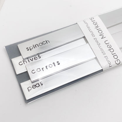 Large Garden Markers BUNDLE • Hand Stamped Aluminum Plant Stake callistafaye