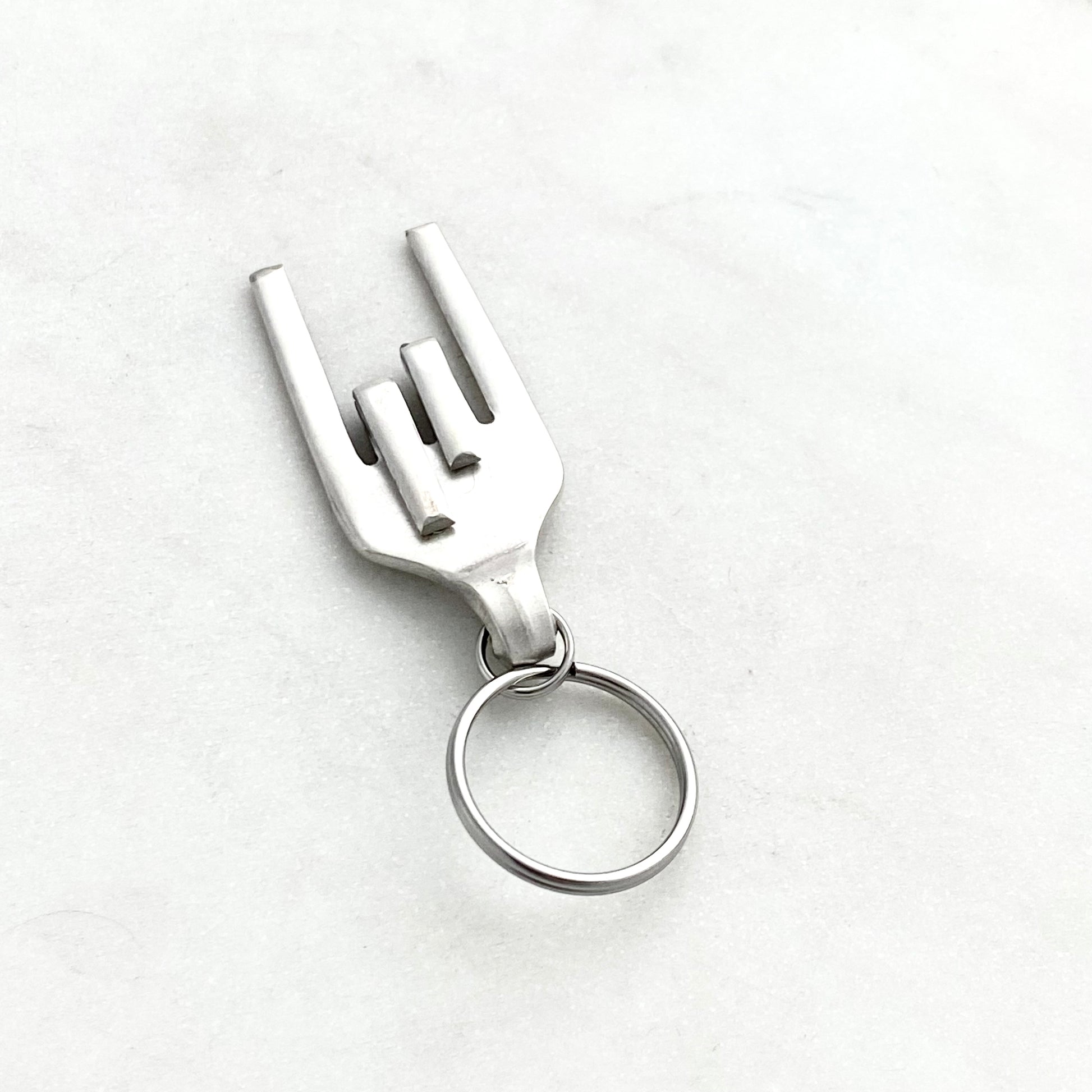 Rock On / I Love You Sign, Fork Mood Keychain, Hand Gesture Keychain, Vintage Silverware Keychain Keychains callistafaye   