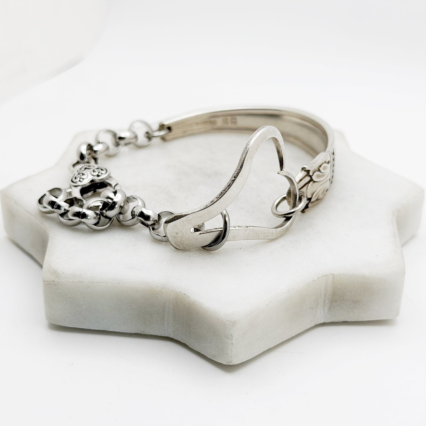 Danish Princess 1938, RARE Curly Fork Heart Bracelet, Vintage Spoon Handle, Vintage Fork Bracelet Bracelets callistafaye