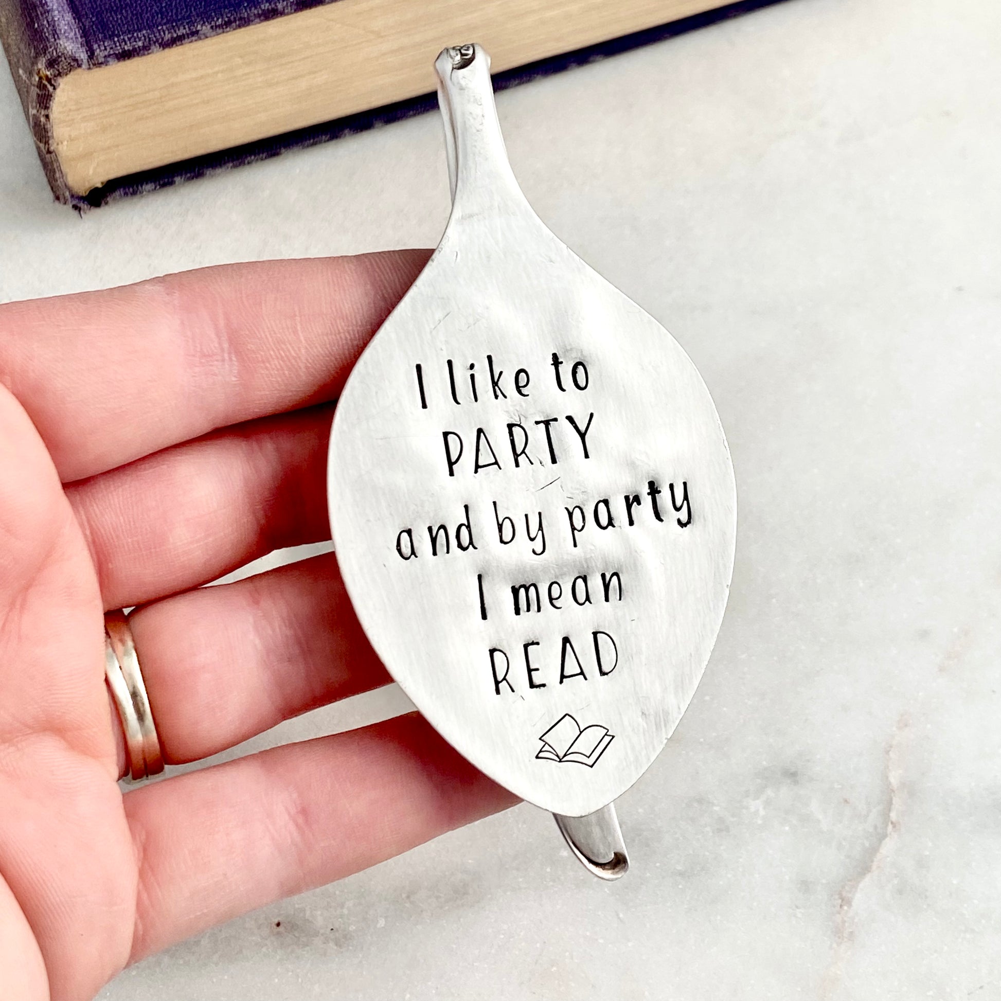 I Like to Party and by Party I Mean Read, Vintage Spoon Bookmark Bookmarks callistafaye   