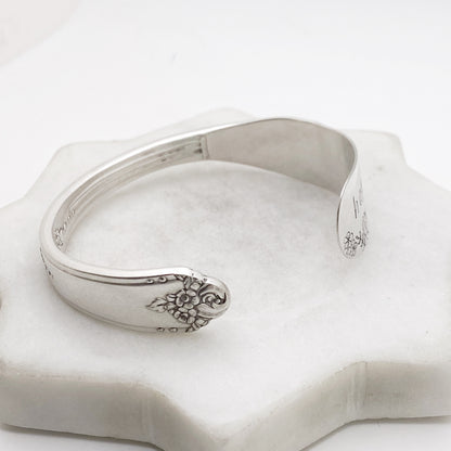 Happiness Blooms from Within, Sweet Briar 1948, Cuff Bracelet, Hand Stamped Vintage Spreader Bracelets callistafaye