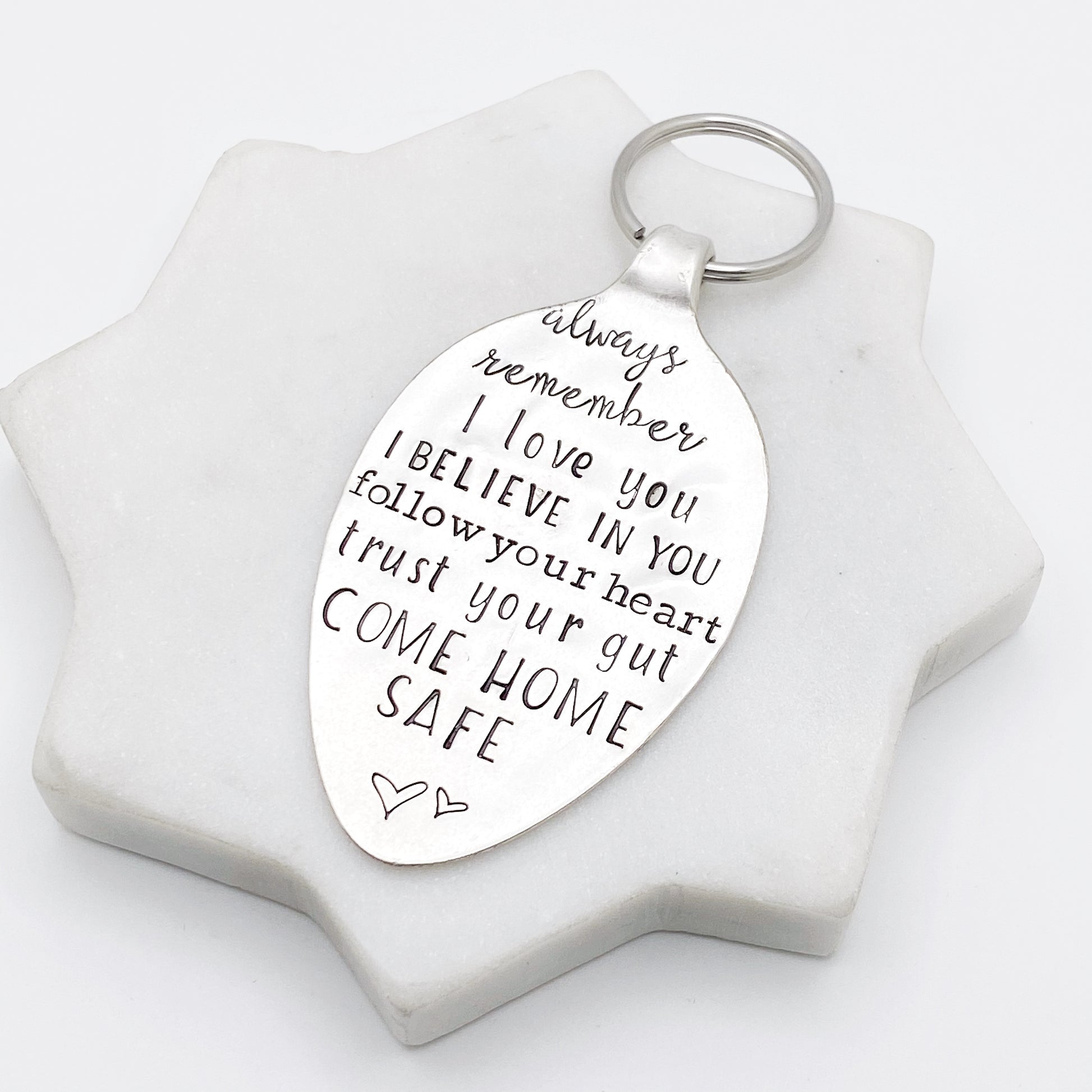 Always Remember..., Hand Stamped Vintage Spoon Keychain Keychains callistafaye   