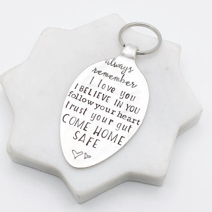 Always Remember..., Hand Stamped Vintage Spoon Keychain Keychains callistafaye   