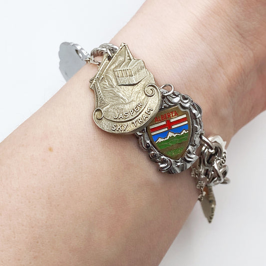 Alberta Charm Bracelet, Canadian Jewelry, Provincial Bracelet, Reclaimed Collector's Spoon Bracelet, Vintage Souvenir Spoon Jewelry Bracelets callistafaye   
