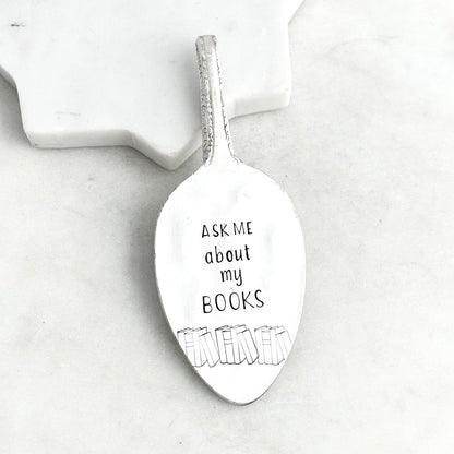 Ask Me About My Books, Vintage Spoon Bookmark Bookmarks callistafaye   