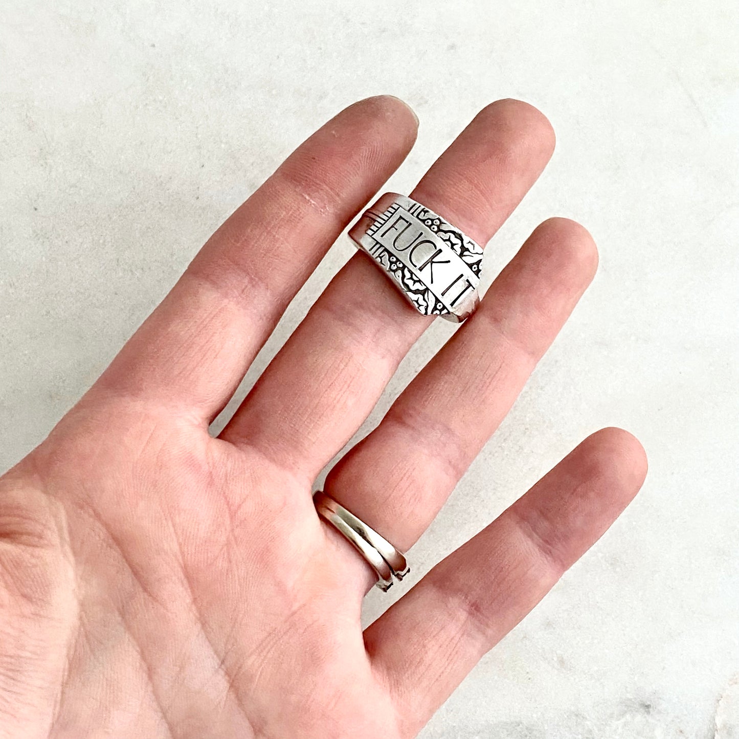 Fuck It, Park Lane 1936, Custom Size Spoon Ring, Vintage Silverware Ring Rings callistafaye   