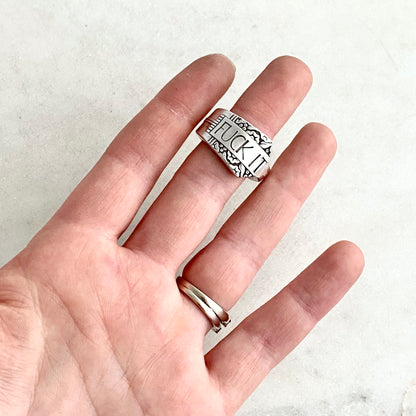 Fuck It, Park Lane 1936, Custom Size Spoon Ring, Vintage Silverware Ring Rings callistafaye   