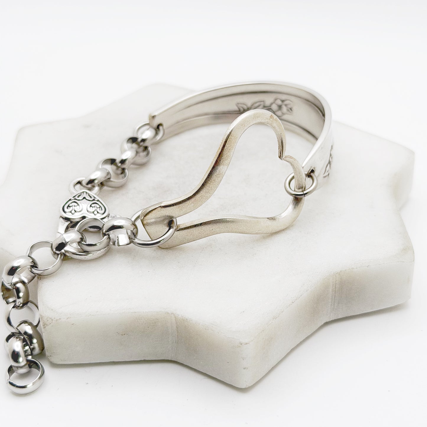 Lady Fair 1957, Curly Fork Heart Bracelet, Vintage Spoon Handle, Antique Fork Bracelet Bracelets callistafaye