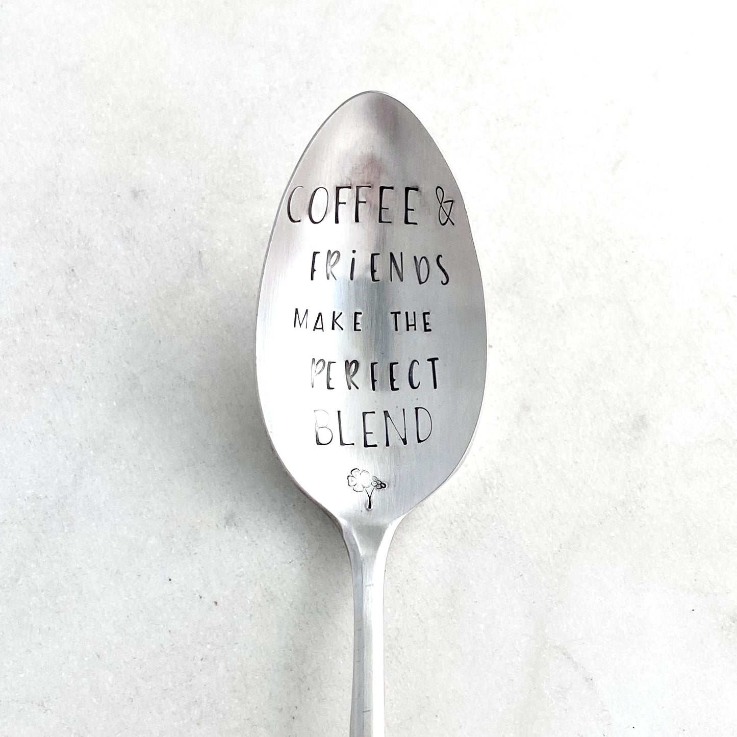 Coffee & Friends Make the Perfect Blend, Hand Stamped Vintage Spoon Spoons callistafaye   