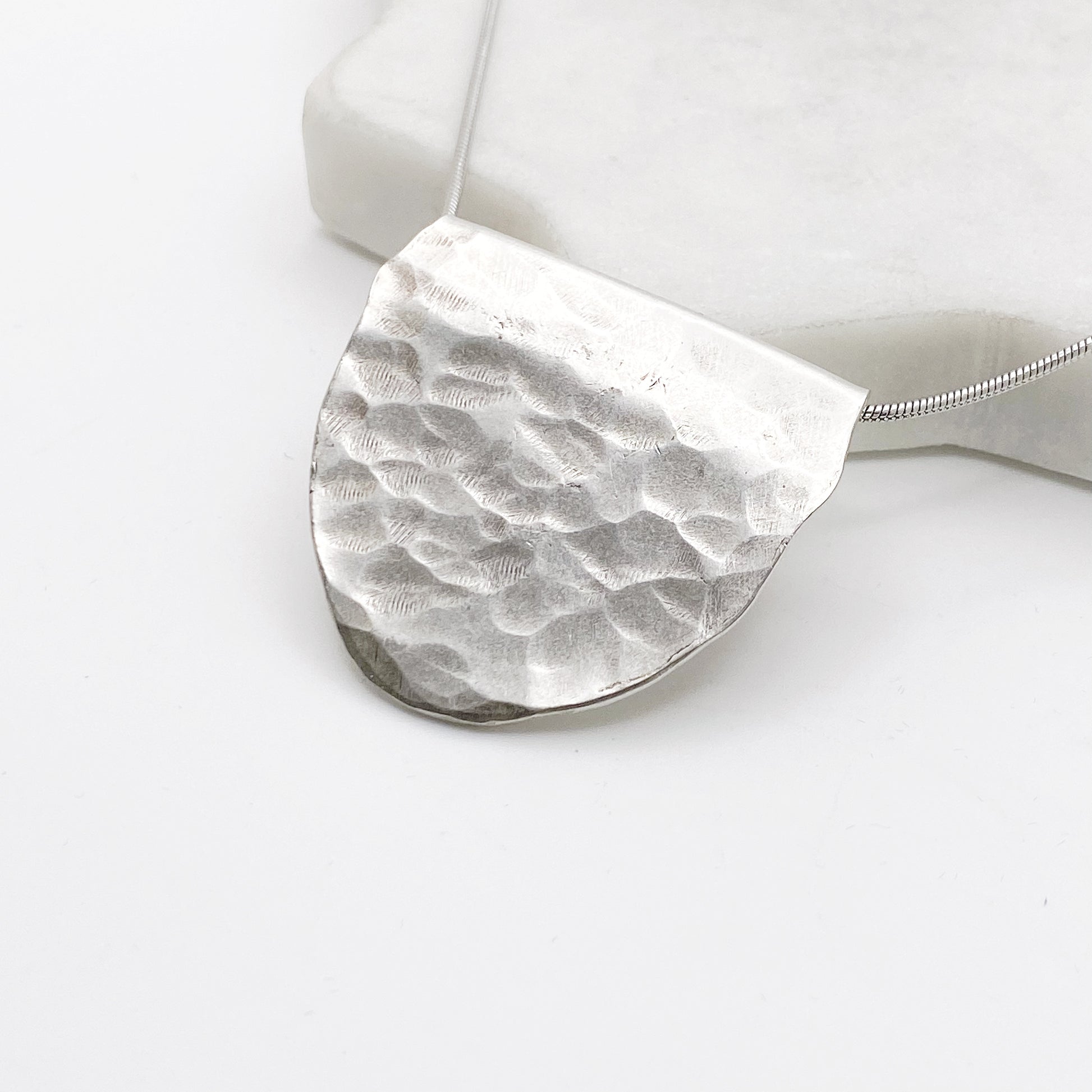 Hammered Half Moon Reclaimed Spoon Bowl Necklace Vintage Spoon Jewelry