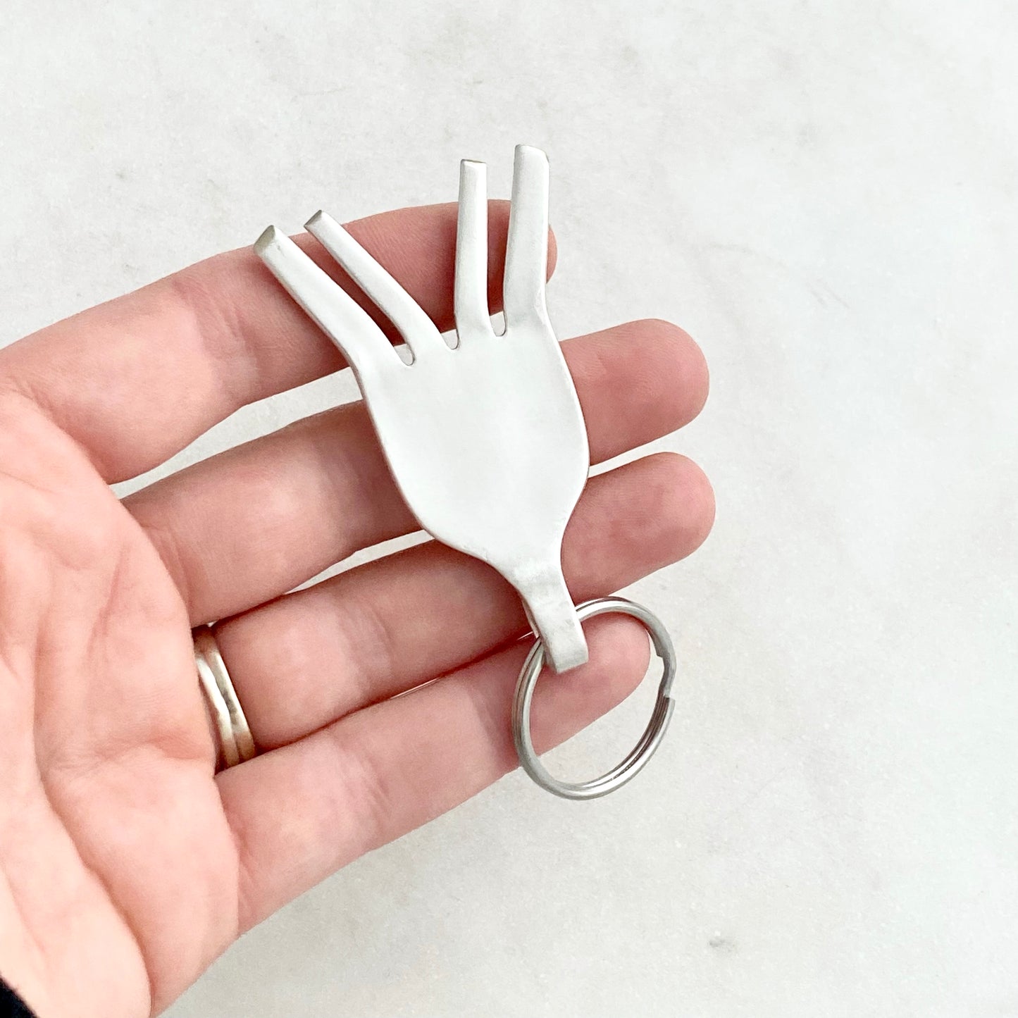 Live Long, Fork Mood Keychain, Hand Gesture Keychain, Vintage Silverware Keychain Keychains callistafaye   