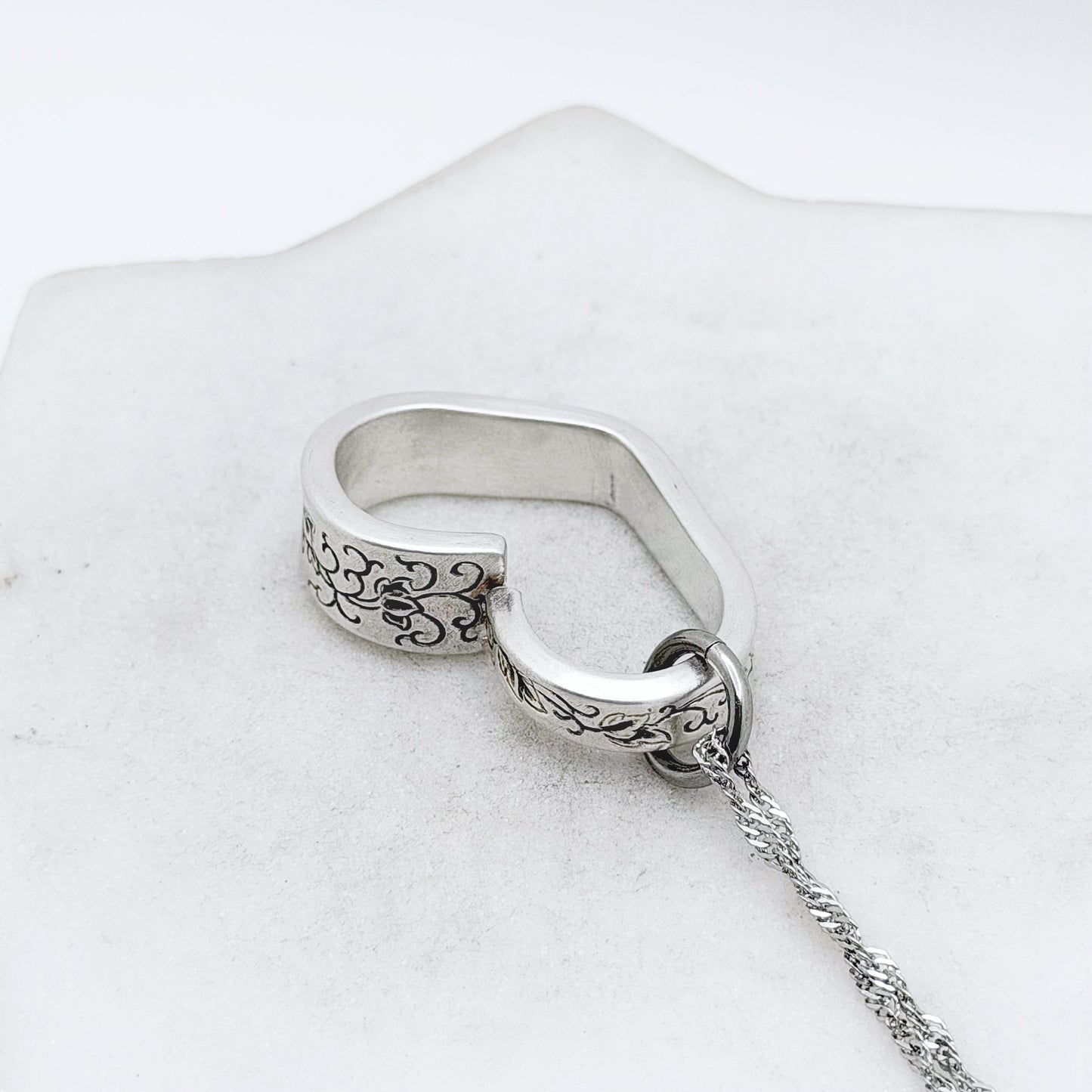 Silver Lace 1968, RARE Small Floating Heart, Vintage Spoon Jewelry Hearts callistafaye