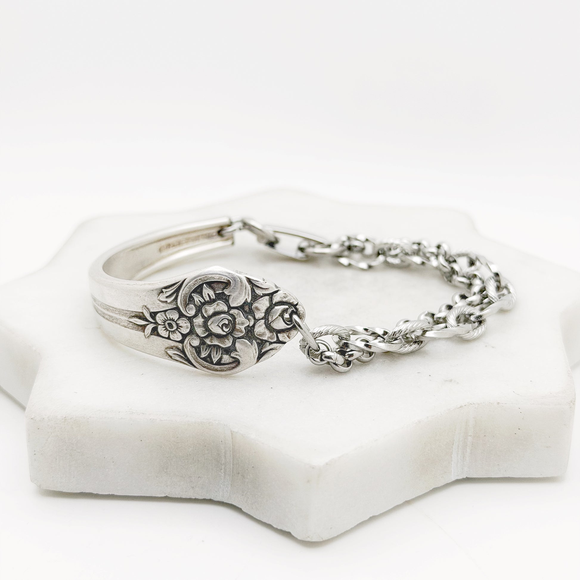 Plantation (Roses) 1948, Half Chain Bracelet, Vintage Spoon Handle, Antique Spoon Bracelet Bracelets callistafaye