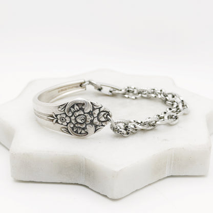 Plantation (Roses) 1948, Half Chain Bracelet, Vintage Spoon Handle, Antique Spoon Bracelet Bracelets callistafaye