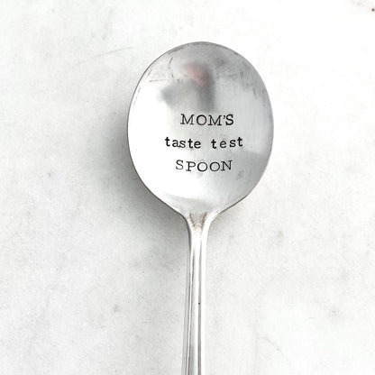 Mom's Taste Test Spoon, Hand Stamped Vintage Spoon Spoons callistafaye   