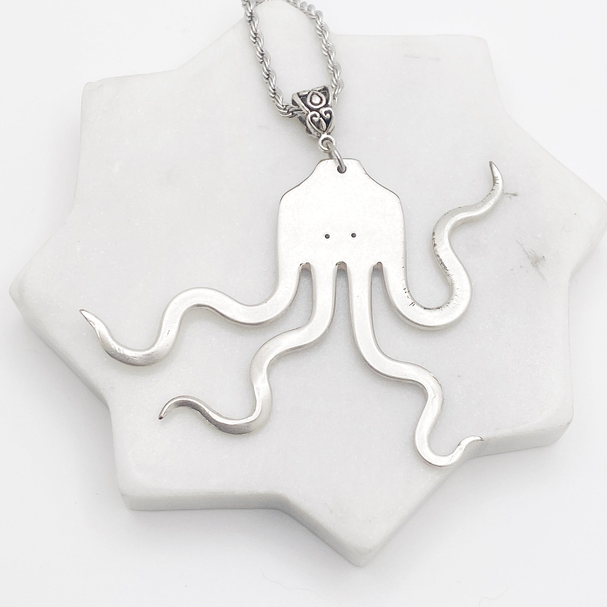 Forktopus Necklace, Octopus Fork Pendant, Vintage Silverware Jewelry Necklaces callistafaye   